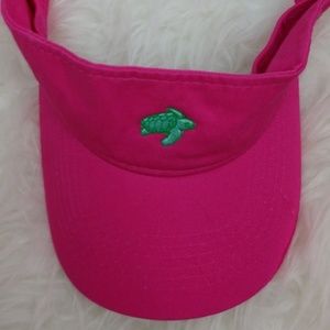 4/$20 Bright Pink turtle hat visor beach